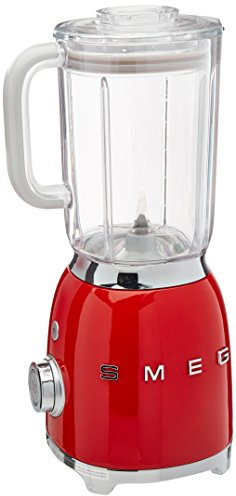 Smeg BLF01RDUS Countertop Blender, Red 50s Style, Stainless Steel