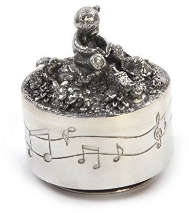 Royal Selangor Hand-Finished Teddy Bears' Picnic Friends Music Carousel in Wooden Gift Box D7CM x H8CM (item)