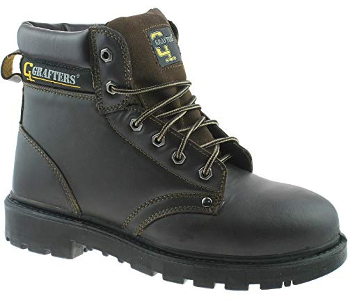 Grafters Mens Apprentice 6 Eye Safety Toe Cap Boots (10 UK) (Brown)