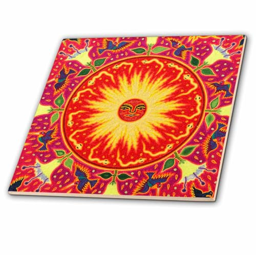 3dRose CT 92755 _ 4 Folk Art, Huichol-Art, Santa Fe, New mexico-us32 jmr1119-julien McRoberts-Ceramic Fliesen, 12 Zoll