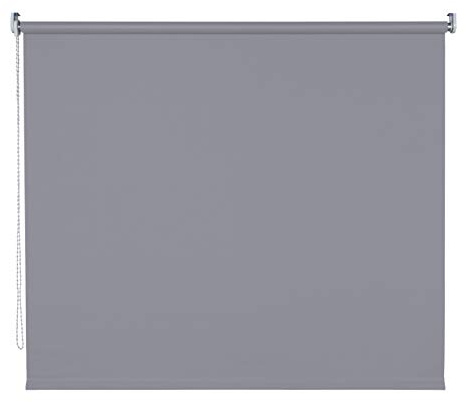 deko-raumshop Verdunkelungsrollo Kettenzugrollo Seitenzugrollo Rollo Dunkelgrau Breite 60-200 cm Raum verdunkelnd Blickdicht lichtundurchlässig Wandmontage Deckenmontage Träger Metall (200 x 180 cm)