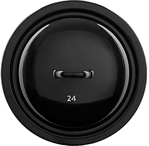 Riess, 0258-017, coperchio 24, CLASSIC - RIESEN UND ZWERGE, diametro 24 cm, altezza 5,9 cm, smaltato, nero, coperchio per cottura