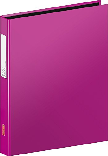 Brunnen 106552126 Ringbuch (A4, Kartonüberzug, 20mm Füllhöhe, 2 Ringe, mit Beschriftungsetikett auf dem Rücken) pink