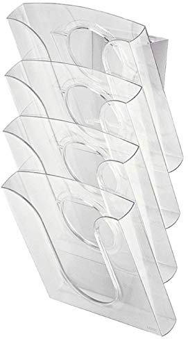 Leitz Presenter Set, 4 Fächer, System zur Auslage und Aufbewahrung von Informationsmaterial wie Kataloge und Prospekte, Transparent, 54000002