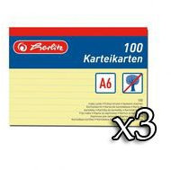 300 Karteikarten in A6 gelb liniert von Herlitz [Sparpaket]