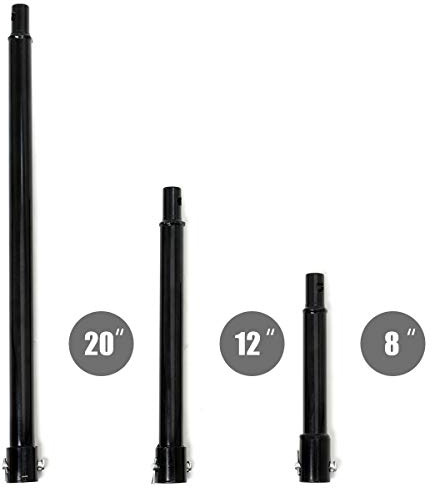 XtremepowerUS3 3 Pieces Auger Extension Drill Bits (8, 12, 20 Length) Extension Earth Ice Auger Extension Set Post Hole Digger Replacement Compatible to 3/4 Shaft