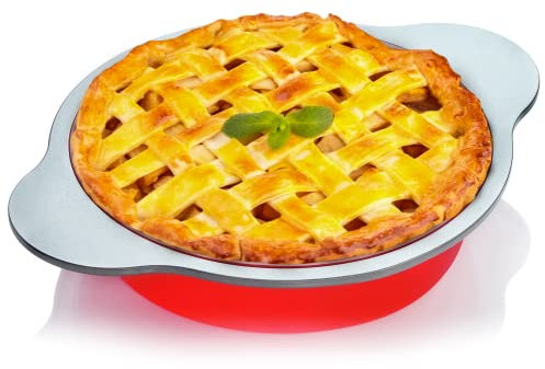 Boxiki Kitchen 9 Zoll Antihaft-Silikonring Kuchenform mit Stahlrahmen-Griffen - Perfekt zum Backen Leckerer Runder Kuchen