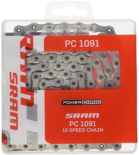 SRAM Chain SRAM PC1091 Hollow Pin 10 Speed Chain Silver 114 Link with PowerLock