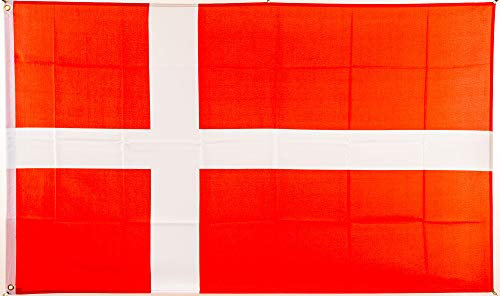 Everflag Flagge Dänemark 90 x 150 cm mit Ösen + Aufkleber