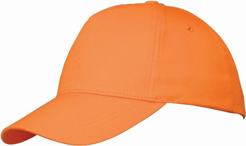 US BASIC 5 PANEL CHILDRENS BASEBALL CAP HAT - 13 COLOURS (ORANGE)