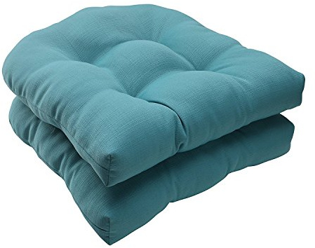 Perfect Pillow Kissen perfekt 507088 Outdoor Forsyth Geflecht Sitzkissen in türkis – Set von 2 – türkis