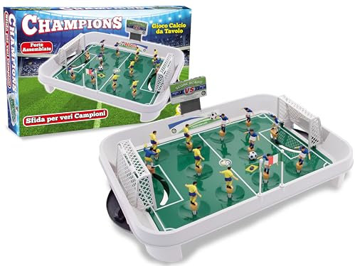 Teorema Giocattoli, calcio balilla da tavolo World Cup senza aste, biliardino da casa con pallina e segnapunti, calcetto balilla per adulti e bambini senza aste, Calcetto da Tavolo 38,5x6x26 cm