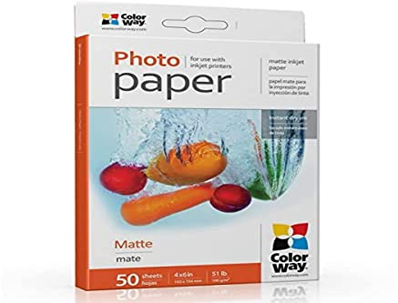 ColorWay Matte Photo Paper, 190 g/m², 10x15 cm, 50 Sheets – Premium Matte Photo Paper for Elegant Prints
