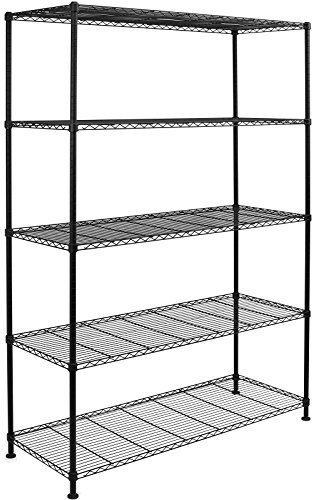 Hartleys 180cm 5 Tier Adjustable Wire Shelving Unit - Choice of Colour
