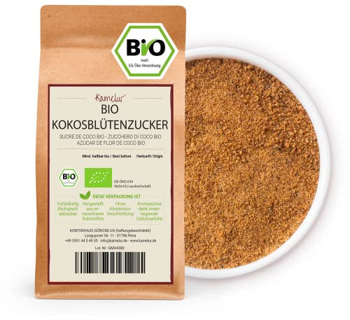 Kamelur 1kg BIO Kokosblütenzucker – coconut sugar brauner Zucker fein als natürliche Alternative zu raffiniertem Zucker
