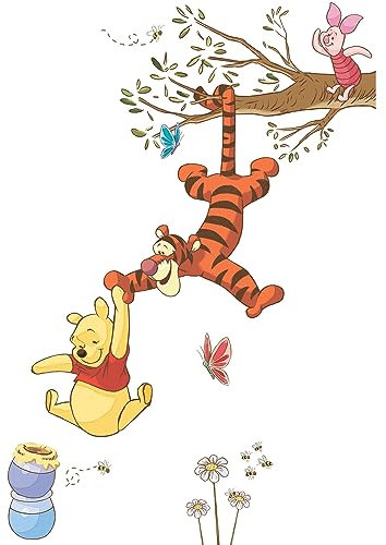 RoomMates RM - Disney Winnie Puuh schnapp den Honig Wandtattoo, PVC, bunt, 48 x 13 x 2.5 cm