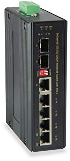 Level One 4X 10/100/1000Mbps PoE RJ45 Transceiver (Gigabit Combo, Gigabit SFP(100/1G), Terminal Block, Auto-Negotiation, Auto-MDI/MDIX, 12Gbps, 1024KB Buffer, 48-55 VDC)