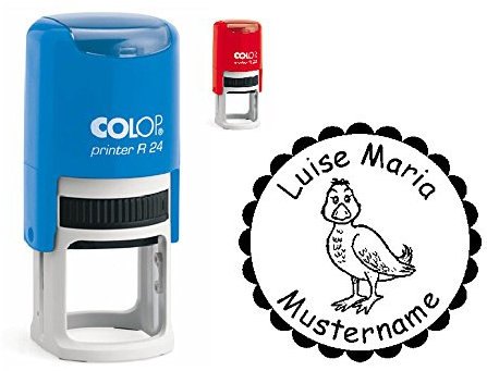 Stempel Kinderstempel ENTE ERPEL - mit persönlichem Namen und Motiv - für Kinder