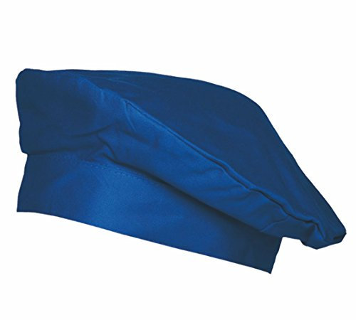 Blaue Barett-Kochmütze, französische Kochmütze, 95 Grad waschbar