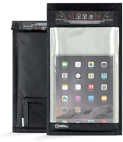 Mission Darkness Faraday-Tasche mit Fenster für Tablets // Geräteabschirmung für Strafverfolgung und Militär, Privatsphäre von Führungskräften, EMP-Schutz, Anti-Hacking, Reise- und Datensicherheit