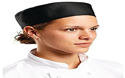 Whites Chefs Apparel A206-S Kochmütze mit Totenkopf-Motiv, Schwarz