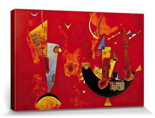 1art1 Wassily Kandinsky Poster Mit Und Gegen, 1929 Bilder Leinwand-Bild Auf Keilrahmen | XXL-Wandbild Poster Kunstdruck Als Leinwandbild 120x80 cm
