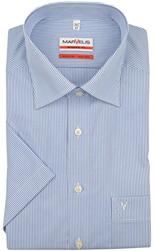 Marvelis Herren Businesshemd Kurzarm Non-Iron Modern Fit,Einfarbig,New Kent