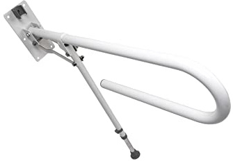 Croydex Foldaway Hand Rail with Drop Down Leg, Silver