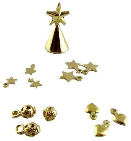 Melody Jane Dolls House Gold Christmas Tree Decoration Ornament Set Miniature Accessory
