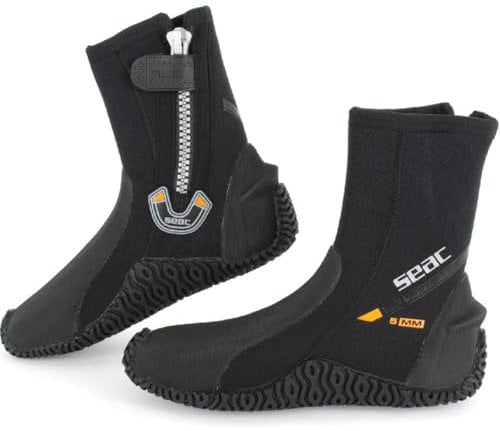 Seac Basic HD, Füßlinge aus 5 mm Neopren und Fester Laufsohle, schwarz, XL