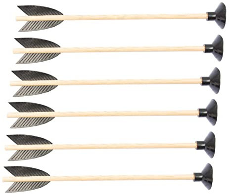 BestSaller 1215 Holz-Pfeil/Bolzen mit Saugnapf, 25 cm groß für Armbrust (Farbe zufällig, 6er Pack)
