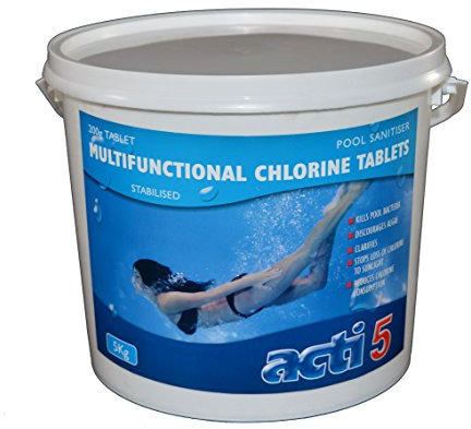 Acti - Multifunctional Chlorine 200g Tablets - 5kg Water Treatment for Pools