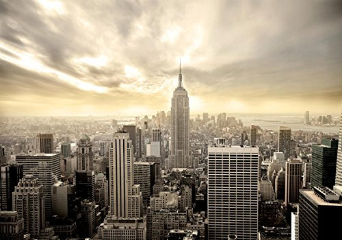 wandmotiv24 Fototapete New York Skyline 2, S 200 x 140cm - 4 Teile, Wanddeko, Wandbild, Wandtapete, Stadt, Amerika, Wohnzimmer M0221