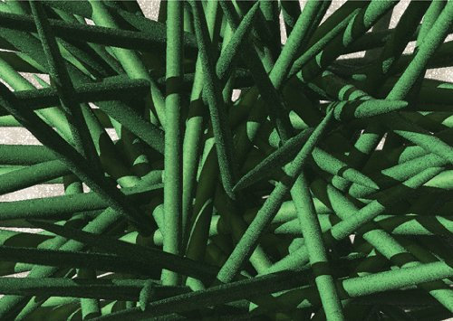 Kartenkaufrausch 3D Art Kunst Klappkarte: Das Gras Mikado #3 • auch zum direkt Versenden mit ihrem Text als Einleger. • schöne Klappkarte mit Umschlag als Klappkarte