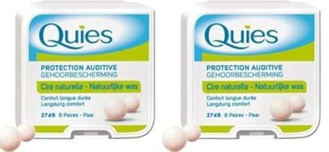 QUIES - Gehörschutz, Naturwachs, 2 Packungen mit je 8 Paar