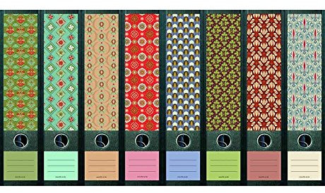 File Art - Ordnerrücken Design Etiketten - Motiv Pattern für 8 breite Aktenordner als Kollektion FA-AJ321+322