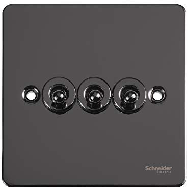 Schneider Electric GU1232TBN interruptor eléctrico Toggle switch Negro - Accesorio cuchillo eléctrico (Toggle switch, Negro, Acero, IP20, 16 A, 88 mm)
