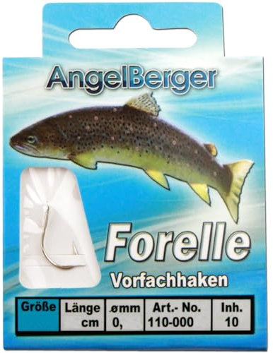 Angel Berger Vorfachhaken gebundene Haken (Forelle/Sbirolino, Gr.4 0.26mm)