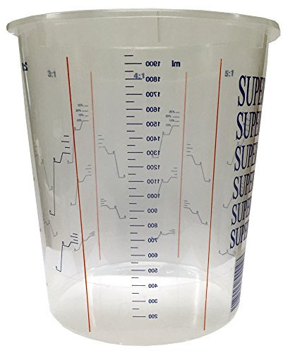 2240ml Clear Plastic Mixing Cup, Disposable Multipurpose Plastic Cups, Mixing Cup for Epoxy and Resin, Reusable Measurement Cup (Calibrated to 1900ml) - 10pk Includes Lids