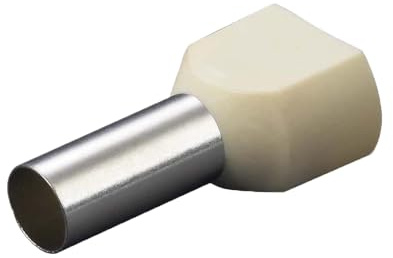 100 x Twin Endkappen Kabelschuhe 0,5 mm² weiß doppelten Ratschensystem Metallkappen zudrücken Auto Van
