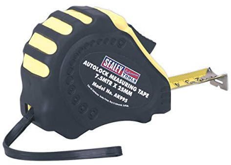 Sealey AK995 7.5M(25Ft) x 25mm Autolock Measuring Tape - Metric/Imperial