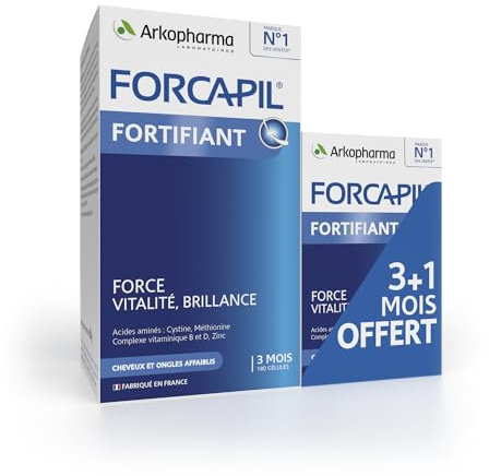 Arkopharma Forcapil Fortifiant - Cheveux et Ongles - Complément alimentaire pour cheveux et ongles - Renforce la fibre capillaire - Cure de 4 mois