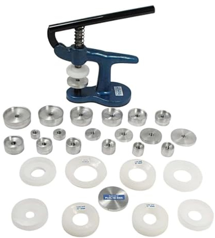 SE 30Pc Watch Glass & Back Fitting Press Tool Set with Cast Iron Machine and Assorted Dies -JT1228