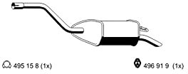 Endschalldämpfer, Auspuffanlage Auspuff Endtopf Original Ernst (344180) 1070 mm