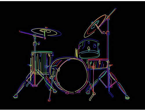 Painting Illustration Colourful Drum Kit Music Instrument Art Print Poster Wall Decor 12X16 Inch