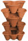 6 x CrazyGadget® Strawberry Planter Trio 3 Pot Tri-Pot Stacking Pot for Herb Flower Bedding Indoor Ourdoor Garden Terracota Brown