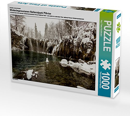 CALVENDO Puzzle EIN Motiv aus dem Kalender Winterimpressionen Nationalpark Plitvice | 1000 Teile Lege-Größe 64 x 48 cm Foto-Puzzle für glückliche Stunden