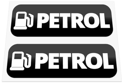 HastingsDesigner 2 x Vinyl-Aufkleber mit Aufschrift Petrol Only Fuell, laminiert, wetterfest, für Auto, Van, Taxi, Bus, Aufkleber