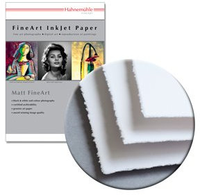 Hahnemühle 10641701 Digital FineArt Photo Rag Papier, 308 g/m², Deckle Edge DIN A3+, 329 x 483 mm, weiß