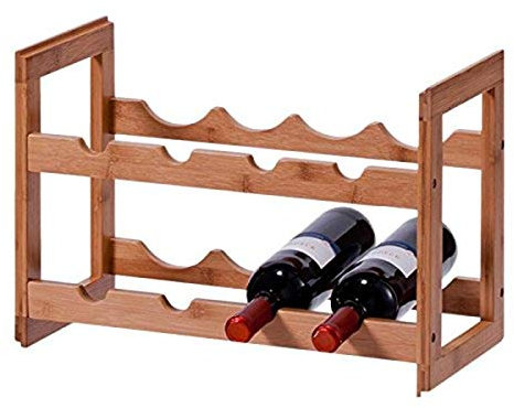 ZELLER PRESENT SCHÖNER LEBEN. PRAKTISCH WOHNEN. 13564 Weinregal, stapelbar, Bamboo, ca. 47 x 22 x 32 cm braun